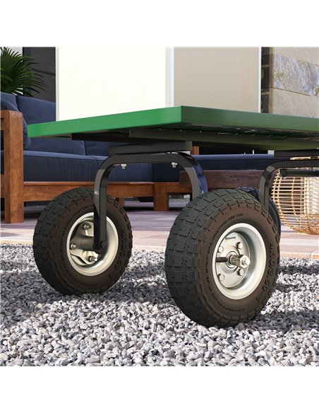 Outsunny Set of 4 Pneumatic Wheels, 10" Wheelbarrow Wheels Replacement for Barn Carts, Hose Carts, Garden Carts, Sack Trucks, Bl - pic 130176 | FastDaddyshop