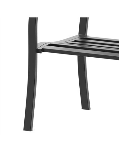 Outsunny Garden Bench Furniture Patio Park 2 Person Chair Seat Steel Black 120cm Outdoor
