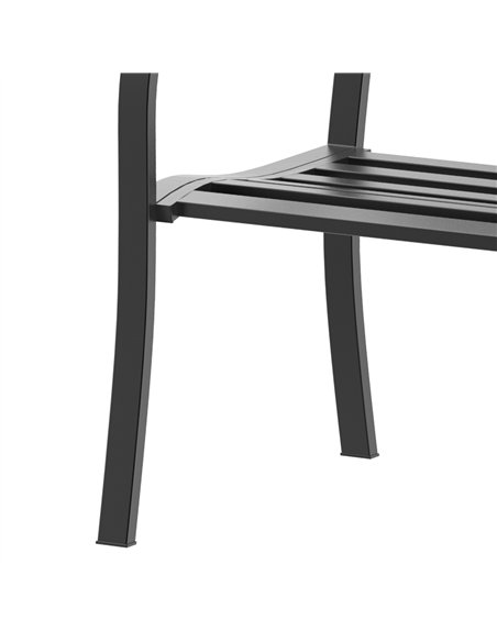 Outsunny Garden Bench Furniture Patio Park 2 Person Chair Seat Steel Black 120cm Outdoor - pic 130195 | FastDaddyshop