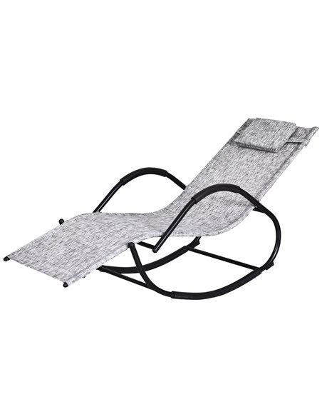 Outsunny Steel Frame Zero Gravity Rocking Lounge Chair w/ Pillow Grey - pic 130197 | FastDaddyshop