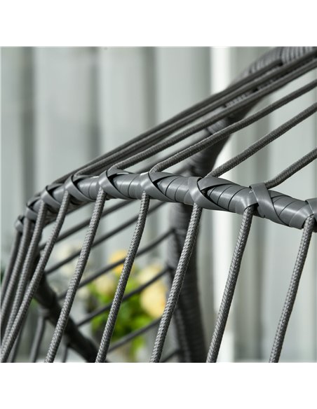 Outsunny Metal Stand Hanging Egg Chair, with Full Body Padded Seat - Grey - pic 130214 | FastDaddyshop
