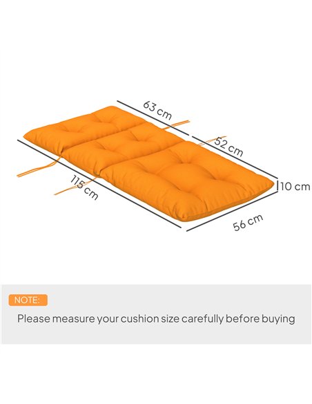 Outsunny 115 x 56cm Rocking Chair Padded Seat Cushion - Orange - pic 130253 | FastDaddyshop