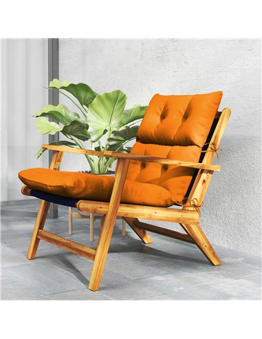Outsunny 115 x 56cm Rocking Chair Padded Seat Cushion - Orange