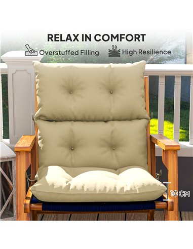 Outsunny 115 x 56cm Rocking Chair Padded Seat Cushion - Beige