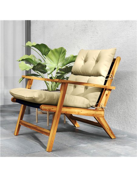 Outsunny 115 x 56cm Rocking Chair Padded Seat Cushion - Beige - pic 130268 | FastDaddyshop