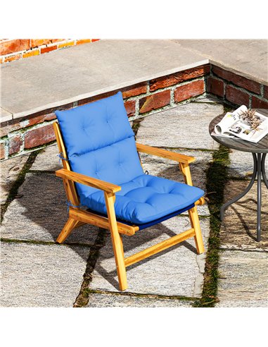 Outsunny 115 x 56cm Rocking Chair Padded Seat Cushion - Blue