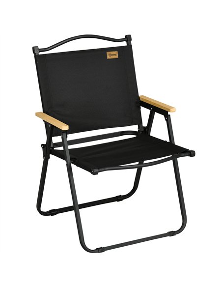 Outsunny Camping Chair for Adults, Lightweight Folding Chair, Portable Chair for Camping, Fishing, Beach and Outdoor Travel, Bla - pic 130278 | FastDaddyshop