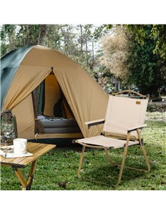 Outsunny Camping Chair for Adults, Lightweight Folding Chair, Portable Chair for Camping, Fishing, Beach and Outdoor Travel, Kha 2