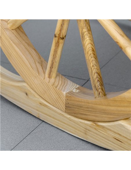 Outsunny Wooden Adirondack Rocking Chair Reclining Armchair Outdoor Garden Furniture Patio Porch Rocker - Natural - pic 130304 | FastDaddyshop