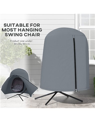Outsunny 190 x Φ128cm Hanging Egg Chair Furniture Cover - Grey