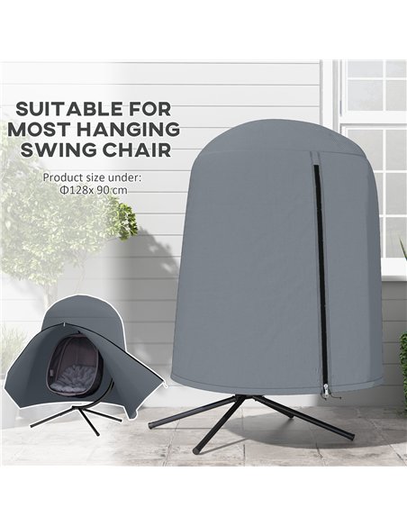 Outsunny 190 x Φ128cm Hanging Egg Chair Furniture Cover - Grey - pic 130308 | FastDaddyshop