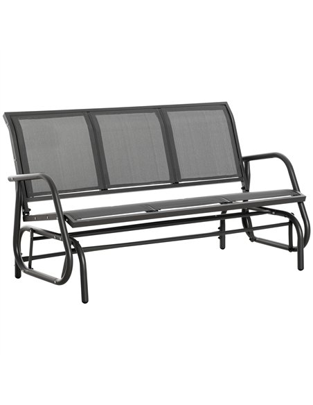 Outsunny 3-Seat Glider Rocking Chair for 3 People Garden Bench Patio Furniture Metal Frame, Grey - pic 130314 | FastDaddyshop