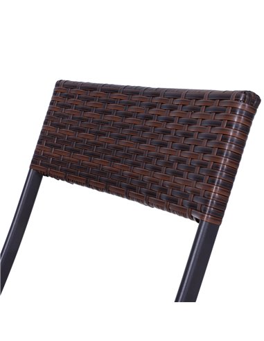 Outsunny PE Rattan Garden Furniture 2 Seater Patio Rattan Bistro Set Folding for 2 Outdoor Square Table and Chair Set (Brown)