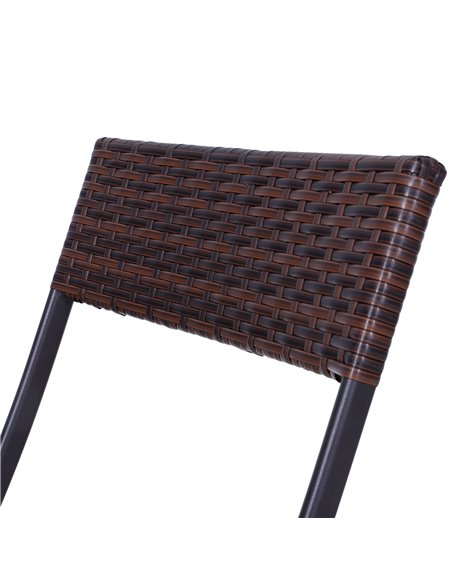 Outsunny PE Rattan Garden Furniture 2 Seater Patio Rattan Bistro Set Folding for 2 Outdoor Square Table and Chair Set (Brown) - pic 13033 | FastDaddyshop