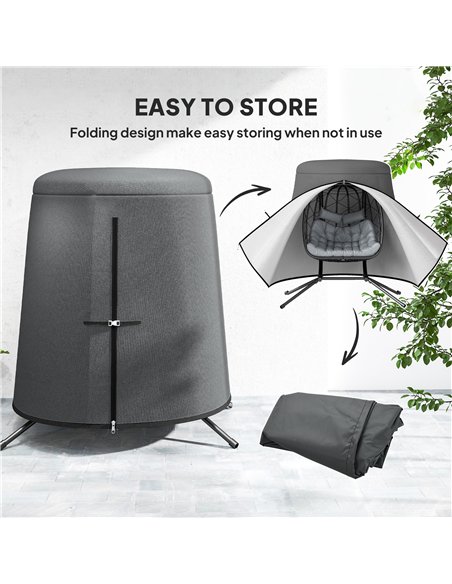 Outsunny 196 x 230 cm Hanging Egg Chair Protective Cover - Grey - pic 130337 | FastDaddyshop
