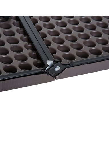 Outsunny 2.8FT Metal Portable Picnic Table Outdoor Furniture, 86Lx86Wx71.5H cm-Black/Brown