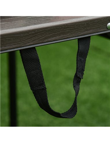 Outsunny 4FT Portable Metal Picnic Table, 22Lx61Wx53/71.5H cm-Black/Brown