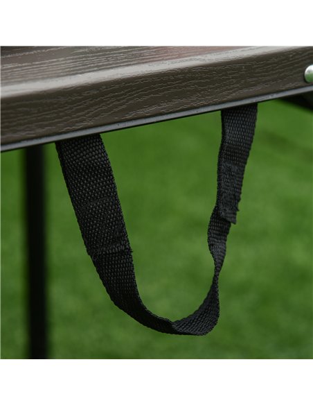 Outsunny 4FT Portable Metal Picnic Table, 22Lx61Wx53/71.5H cm-Black/Brown - pic 130385 | FastDaddyshop