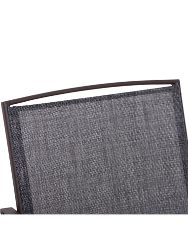 Outsunny Gliding Jack and Jill Seat, with Glass-Top Table - Brown/Grey