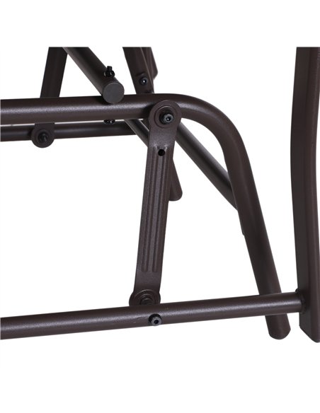 Outsunny Gliding Jack and Jill Seat, with Glass-Top Table - Brown/Grey - pic 130394 | FastDaddyshop