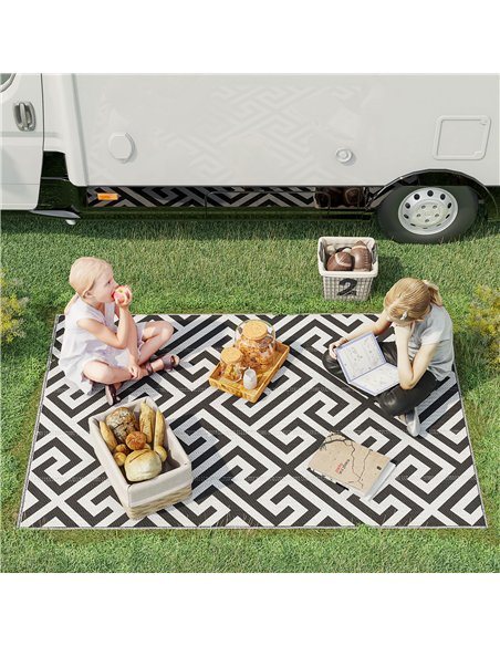 Outsunny 121 x 182 cm(4x6ft) Outdoor Rug Reversible Mat Plastic Straw Rug Portable RV Camping Mat for Garden Deck Picnic Indoor, - pic 130396 | FastDaddyshop