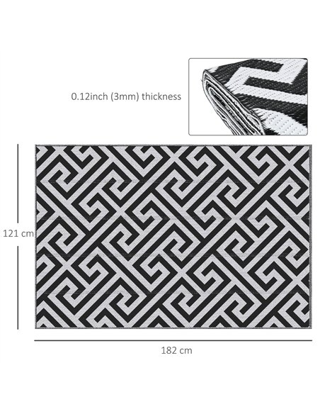 Outsunny 121 x 182 cm(4x6ft) Outdoor Rug Reversible Mat Plastic Straw Rug Portable RV Camping Mat for Garden Deck Picnic Indoor, - pic 130397 | FastDaddyshop