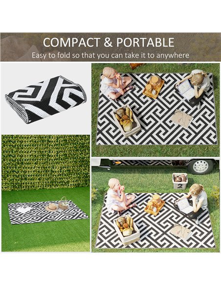 Outsunny 121 x 182 cm(4x6ft) Outdoor Rug Reversible Mat Plastic Straw Rug Portable RV Camping Mat for Garden Deck Picnic Indoor, - pic 130398 | FastDaddyshop