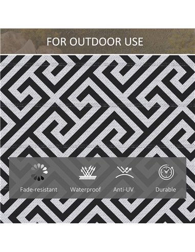 Outsunny 121 x 182 cm(4x6ft) Outdoor Rug Reversible Mat Plastic Straw Rug Portable RV Camping Mat for Garden Deck Picnic Indoor,