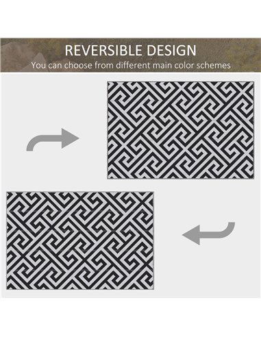 Outsunny 121 x 182 cm(4x6ft) Outdoor Rug Reversible Mat Plastic Straw Rug Portable RV Camping Mat for Garden Deck Picnic Indoor,