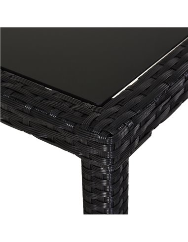 Outsunny 4-Seater Rattan Garden Furniture Space-saving Set, Black