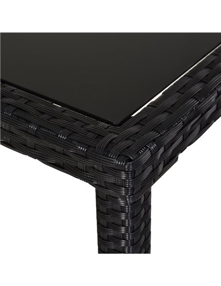 Outsunny 4-Seater Rattan Garden Furniture Space-saving Set, Black - pic 13042 | FastDaddyshop