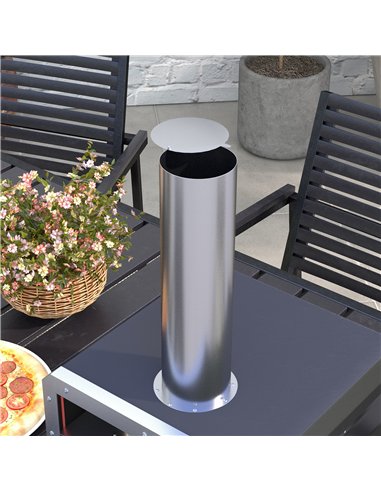 Outsunny Portable Wood Pellet Pizza Oven with 12" / 30cm Rotating Pizza Stone, Peel and Cover, Wood Fired Pizza Maker with Therm