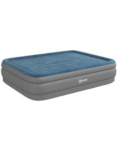 Outsunny King-Size Inflatable Mattress, with Built-In Electric Pump and Bag
