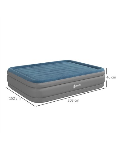 Outsunny King-Size Inflatable Mattress, with Built-In Electric Pump and Bag