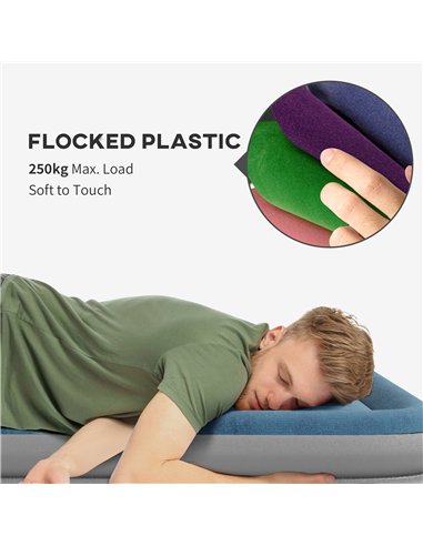 Outsunny King-Size Inflatable Mattress, with Built-In Electric Pump and Bag
