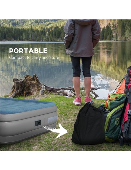 Outsunny King-Size Inflatable Mattress, with Built-In Electric Pump and Bag - pic 130473 | FastDaddyshop