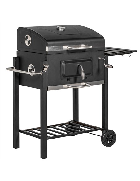 Outsunny Charcoal Grill, with Height-Adjustable Coal Pan - Black - pic 130476 | FastDaddyshop