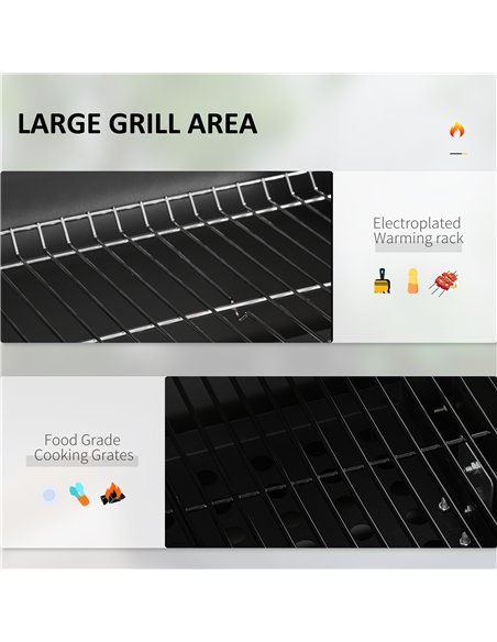 Outsunny Charcoal Grill, with Height-Adjustable Coal Pan - Black - pic 130479 | FastDaddyshop