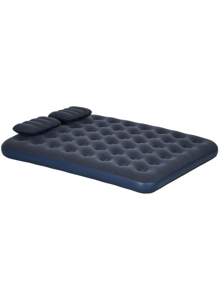 Outsunny Inflatable Double Air Bed, with Hand Pump - Blue - pic 130485 | FastDaddyshop