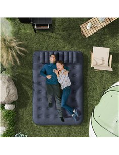 Outsunny Inflatable Double Air Bed, with Hand Pump - Blue 2