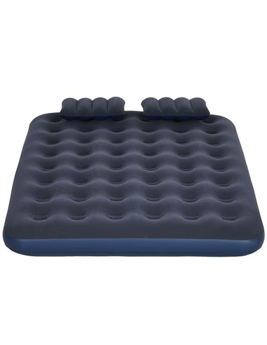 Outsunny Inflatable Double Air Bed, with Hand Pump - Blue
