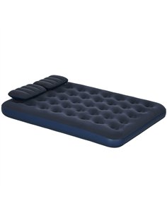 Outsunny Inflatable King Size Air Bed, with Built-In Hand Pump - Blue