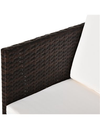 Outsunny 4-Seater Rattan Garden Furniture Space-saving Wicker Weave Sofa Set Conservatory Dining Table Table Chair Footrest Cush