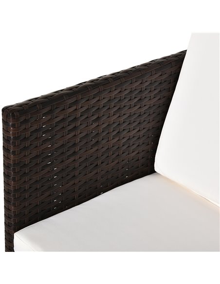 Outsunny 4-Seater Rattan Garden Furniture Space-saving Wicker Weave Sofa Set Conservatory Dining Table Table Chair Footrest Cush - pic 13050 | FastDaddyshop