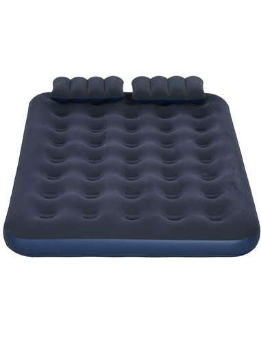 Outsunny Inflatable King Size Air Bed, with Built-In Hand Pump - Blue