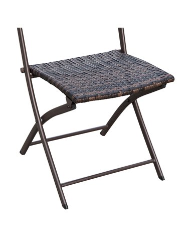 Outsunny 2 Seater Wicker Rattan Bistro Set, Brown
