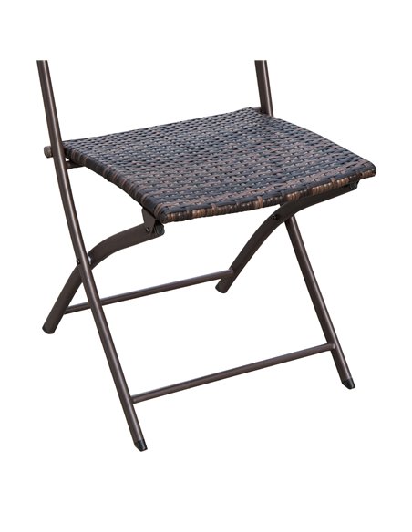 Outsunny 2 Seater Wicker Rattan Bistro Set, Brown - pic 13056 | FastDaddyshop