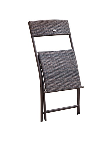 Outsunny 2 Seater Wicker Rattan Bistro Set, Brown