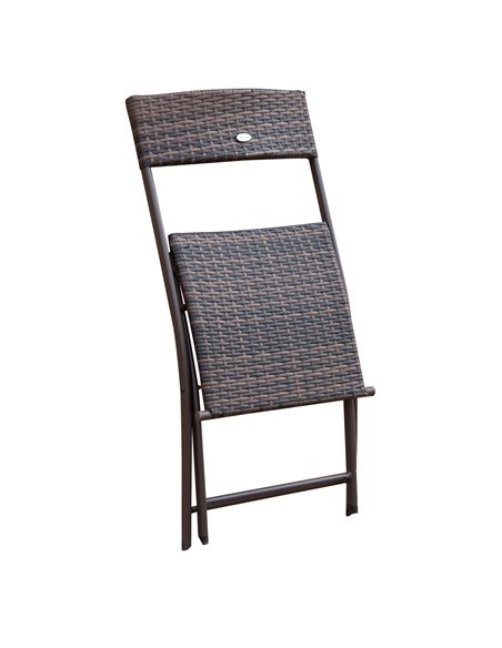 Outsunny 2 Seater Wicker Rattan Bistro Set, Brown - pic 13057 | FastDaddyshop