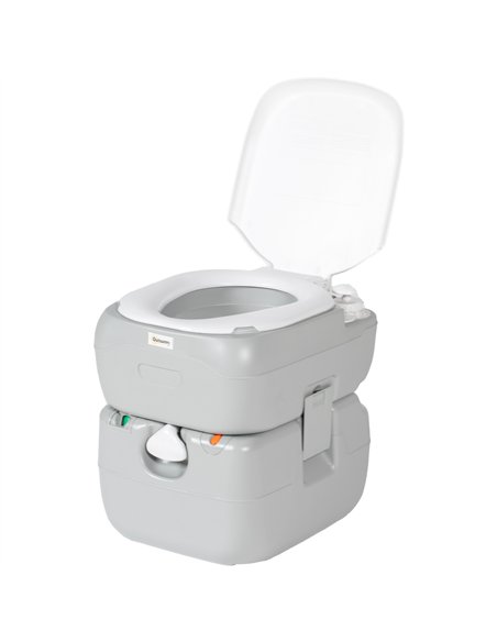 Outsunny Portable Toilet for Adults, 22L Camping Toilet with Seat, Lid and Anti-Leak Handle Pump, Outdoor Travel Toilet with Det - pic 130602 | FastDaddyshop